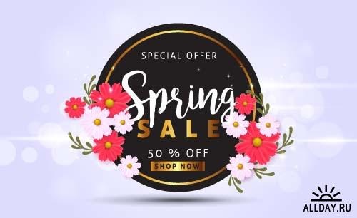 Spring sale backgrounds 3 ((eps (7 files)