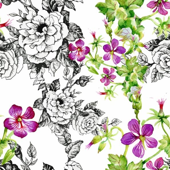 Vector Flowers Backgrounds. Фоны цветочные 12 ((ai (50 files)