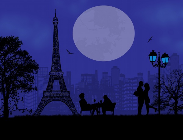 Lovers in Paris at night ((eps (30 files)