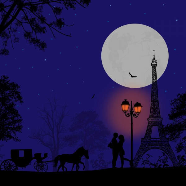 Lovers in Paris at night ((eps (30 files)