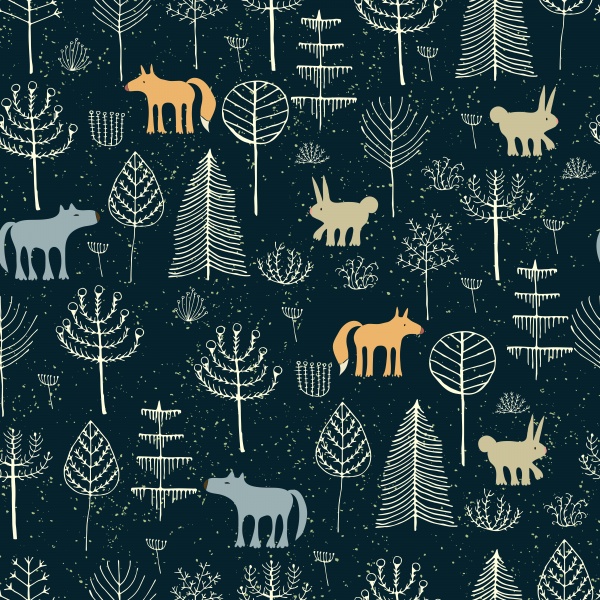 Magic Forest Patterns in Vector ((eps ((ai (12 files)