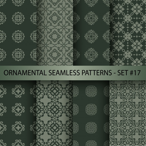 Ornamental seamless patterns vector set with decorative flowers ((eps (28 files)
