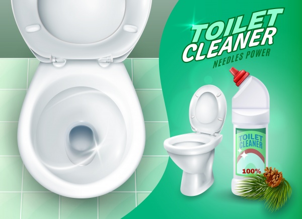 Realistic toilet cleaner gel plastic package in 3d vector illustration ((eps (28 files)