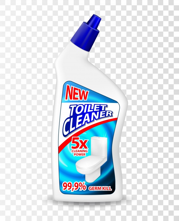 Realistic toilet cleaner gel plastic package in 3d vector illustration ((eps (28 files)