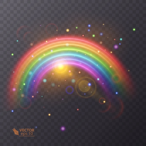 Vector rainbow icon transparent light effect background ((eps (34 files)