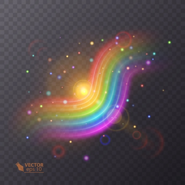 Vector rainbow icon transparent light effect background ((eps (34 files)