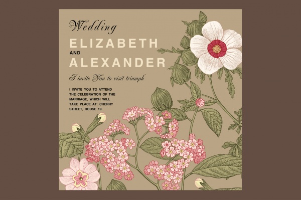 Wedding Flowers Hibiscus Card Frame ((eps ((png (12 files)