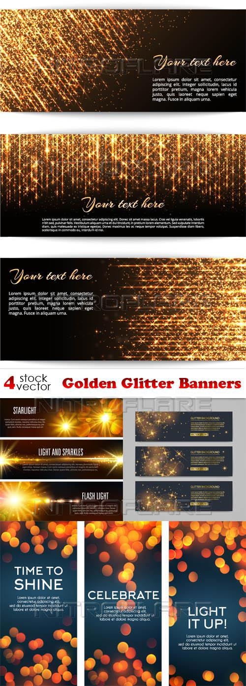 Golden Glitter Banners ((aitff (8 files)