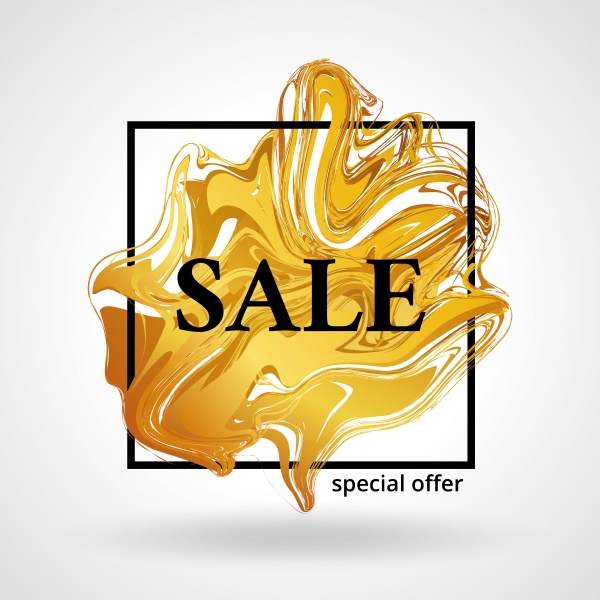 Liquid gold sale background in frame ((eps (28 files)