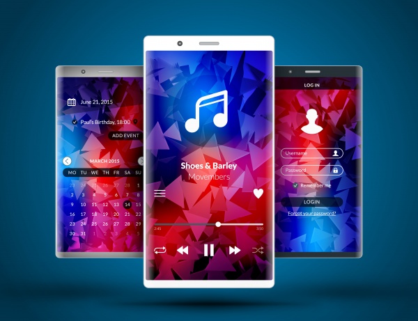 Mobile interface wallpaper abstract vector background design ((eps (28 files)