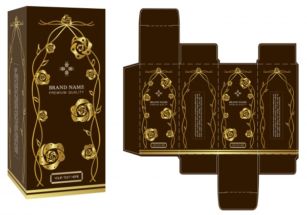 Packaging patterns in vector with gold ornaments ((eps (46 files)