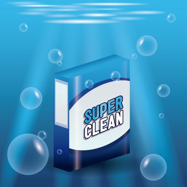 Realistic vector banner with organic liquid detergent with brand label, with splashed cleanser and soap bubbles ((eps (46 files)