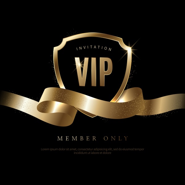Vip card with gold elements, black vector background ((eps (36 files)