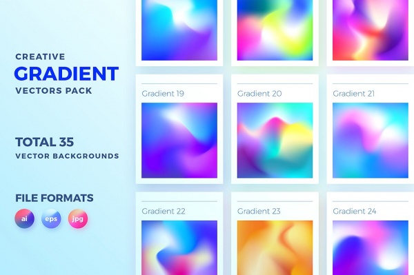 Creative Gradient Backgrounds Pack ((eps ((ai - 2 (43 files)