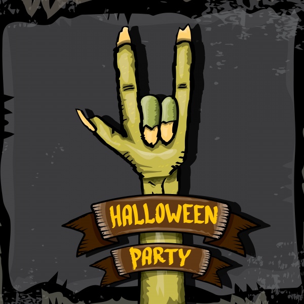 Halloween vector rock n roll zombie background ((eps (48 files)