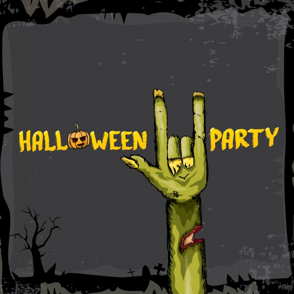Halloween vector rock n roll zombie background ((eps (48 files)