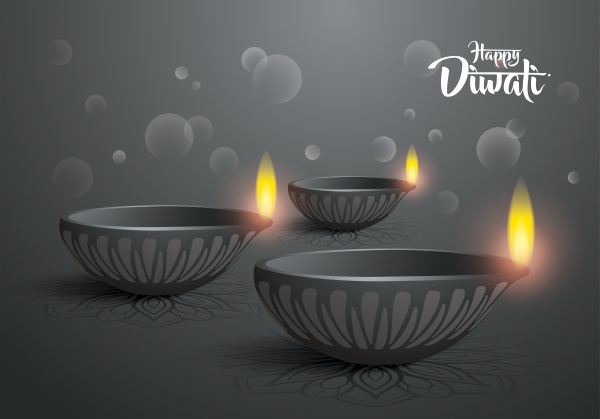 Happy diwali, traditional indian diya oil lamp ((eps - 2 (26 files)