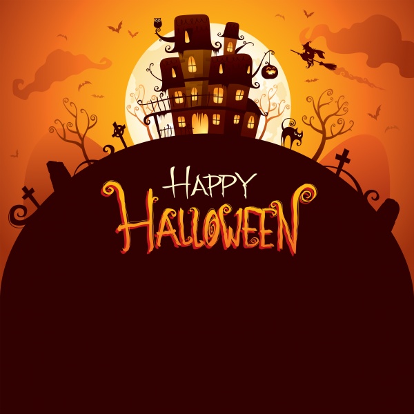 Happy Halloween. Spooky ghost greeting card ((eps (22 files)