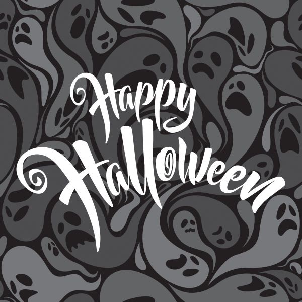 Happy Halloween. Spooky ghost greeting card ((eps (22 files)