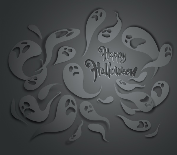 Happy Halloween. Spooky ghost greeting card ((eps - 2 (28 files)
