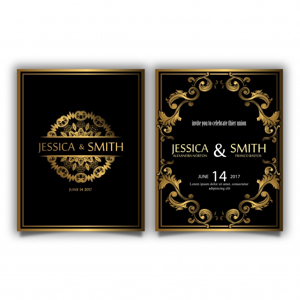 Luxury vector wedding invitation card ((eps (8 files)