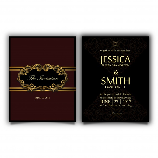 Luxury vector wedding invitation card ((eps - 2 (10 files)