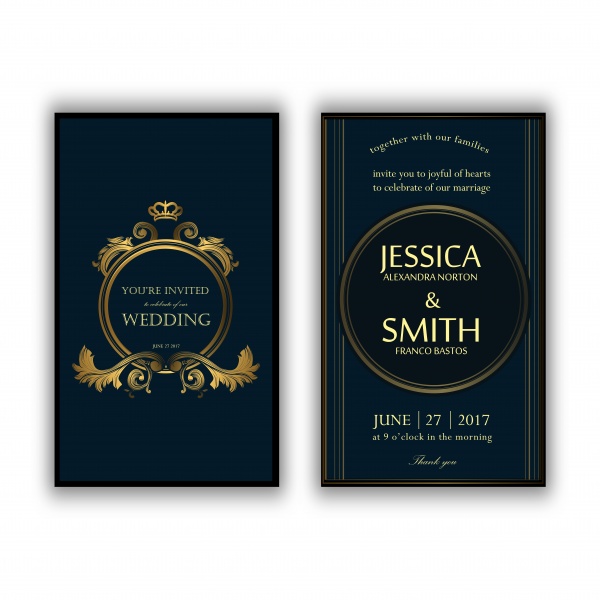 Luxury vector wedding invitation card ((eps - 2 (10 files)