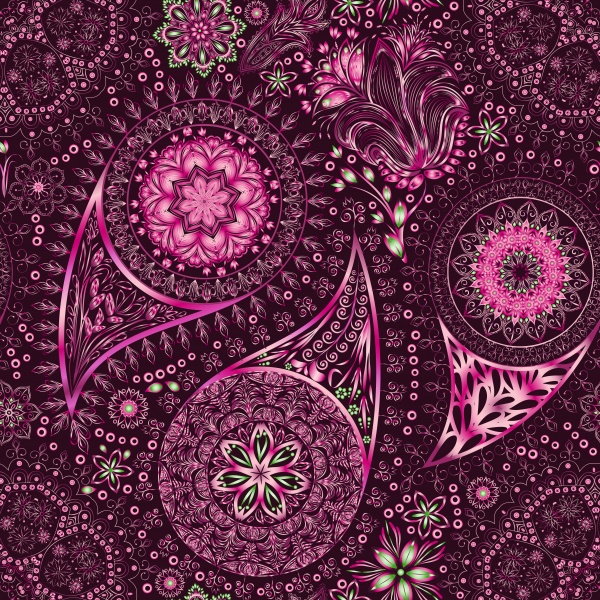 Paisley vintage floral motif ethnic seamless vector background ((eps (18 files)