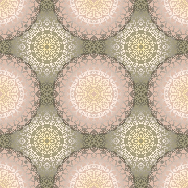 Seamless vector pattern with mandala ((eps - 2 (10 files)