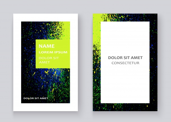 Trendy neon watercolor template vector illustration for flyer, business card ((eps (16 files)