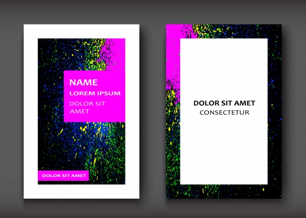Trendy neon watercolor template vector illustration for flyer, business card ((eps (16 files)