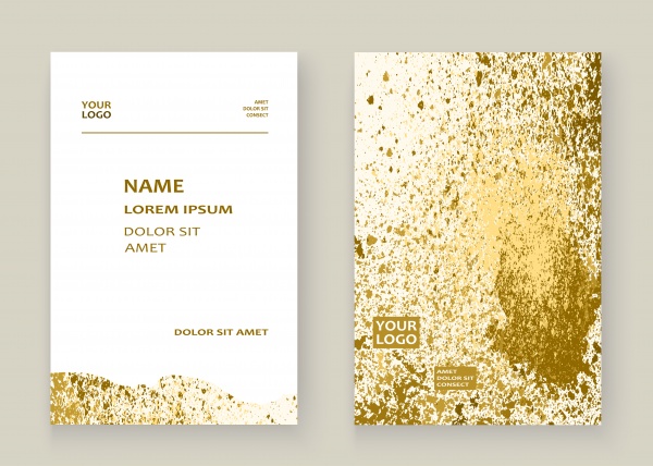 Trendy vector with gold paint splash template for flyer ((eps - 2 (16 files)