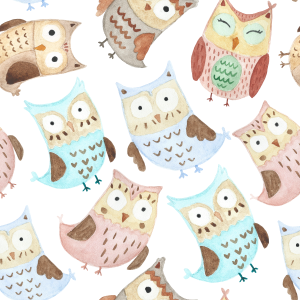Watercolor Owls patterns and cards ((eps ((png - 3 (16 files)