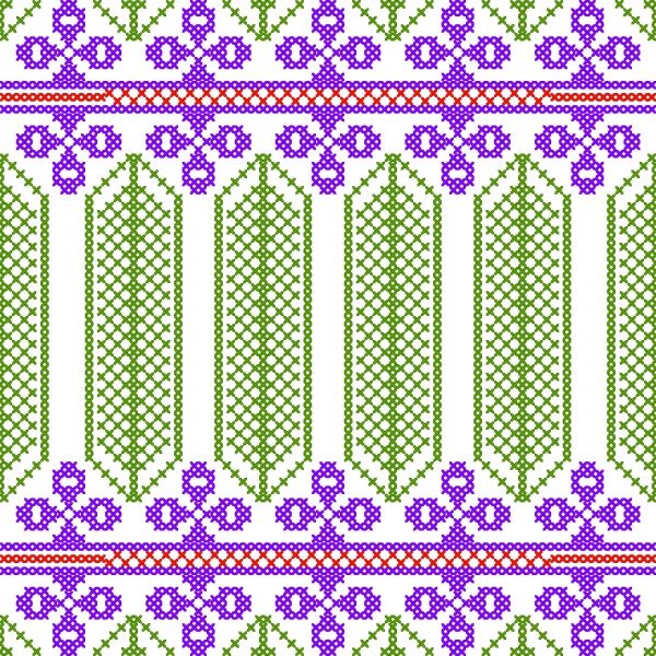 Cross vector stitch embroidery, floral design for seamless pattern texture ((eps- 2 (16 files)