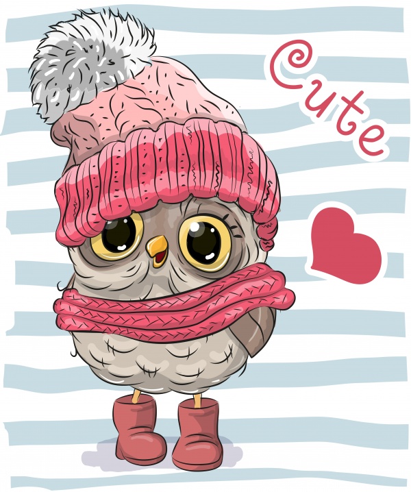 Cute Cartoon Animals in a knitted cap ((eps - 2 (28 files)