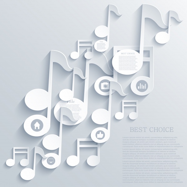 Different musical background is fleur banner banner treble clef music notes ((eps (24 files)