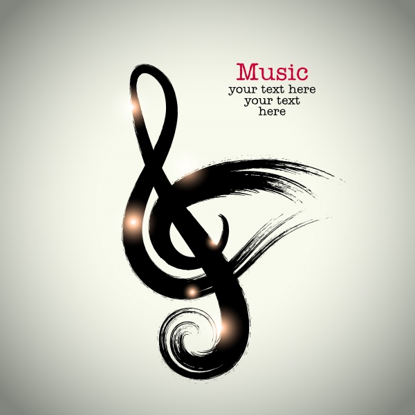 Different musical background is fleur banner banner treble clef music notes ((eps - 2 (26 files)