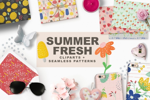 Fresh Summer Patterns ((ai (15 files)