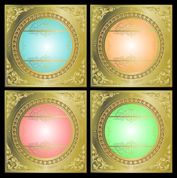 Luxury vector backgrounds and banners with gold decor ((eps (16 files)