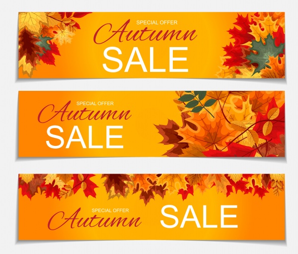 Vector illustration autumn sale background with falling autumn leaves ((eps (22 files)
