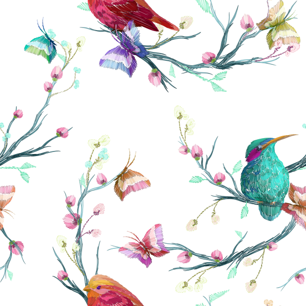 Embroidery flowers and birds ((eps ((png (26 files)