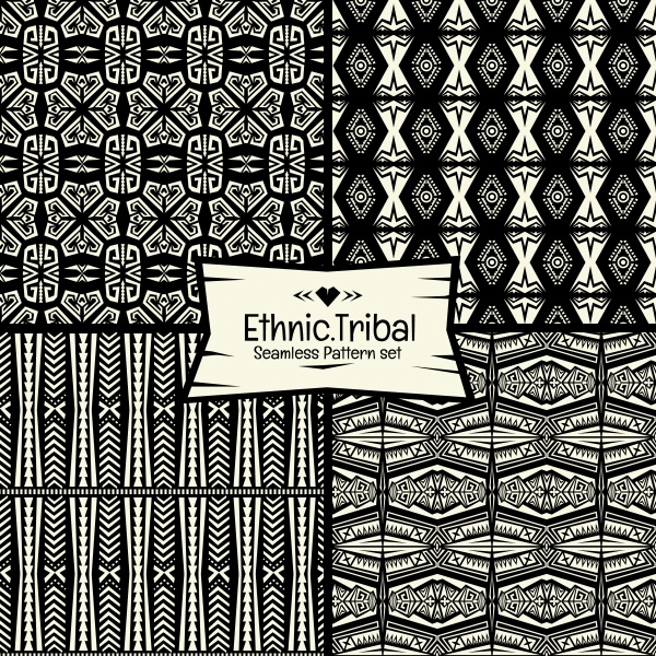 Seamless abstract pattern tribal ethnic style with frame ((eps (24 files)