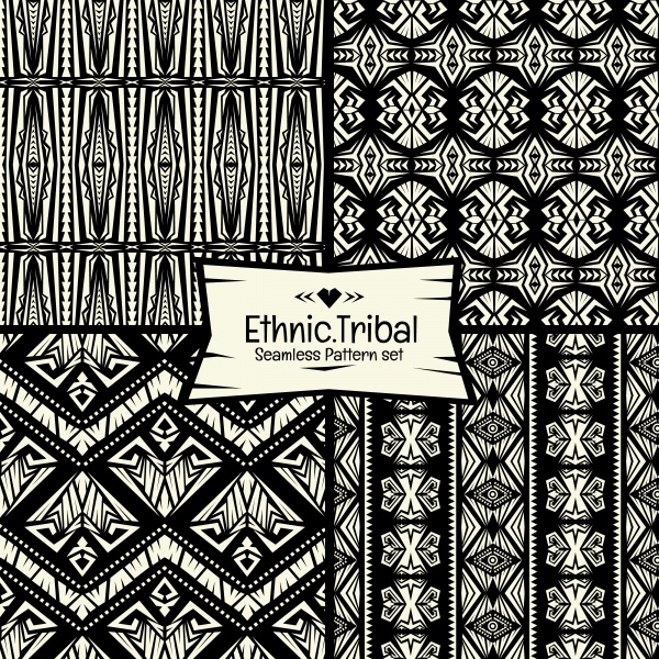 Seamless abstract pattern tribal ethnic style with frame ((eps (24 files)