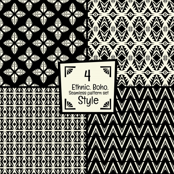 Seamless abstract pattern tribal ethnic style with frame ((eps - 2 (26 files)