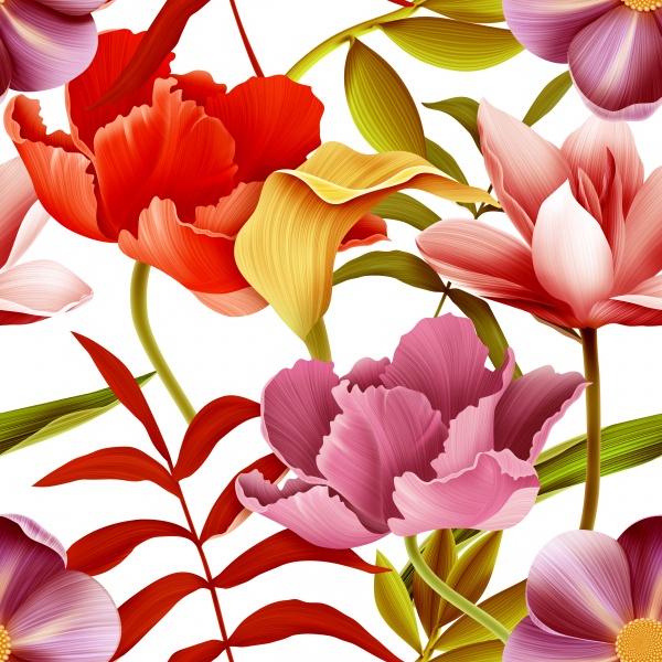 Seamless Flower Print ((jpg - 2 (10 files)