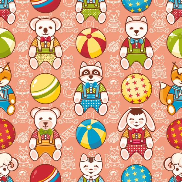 Seamless vector pattern baby toy ((eps - 2 (26 files)