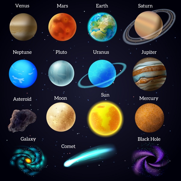 Space universe planet satellite space stars solar system ((eps