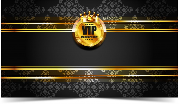 Vector vip card with gold ornaments and crown ((eps (20 files)