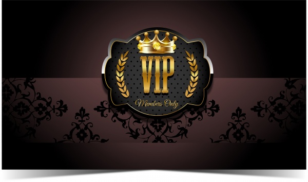 Vector vip card with gold ornaments and crown ((eps (20 files)