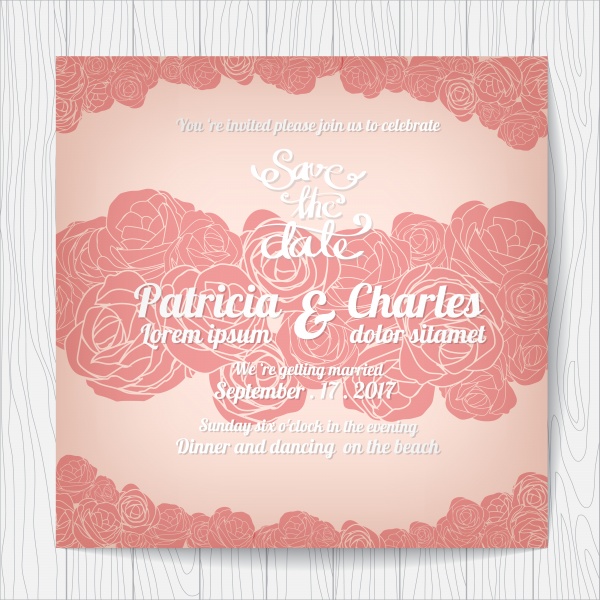 Wedding invitation card templates, flower blossom seamless pattern background ((eps - 2 (24 files)